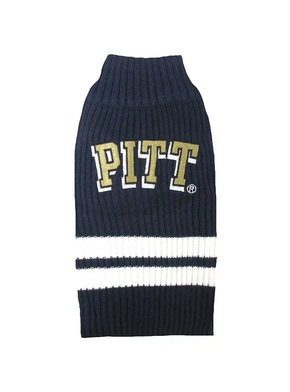 Pets First Collegiate Pittsburgh Panthers Pet Dog Sweater - Licensed 100% Warm Acrylic knitted. 44 College Teams, 4 sizes