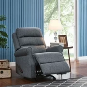 Homesvale Linder Renu Performance Tested Leather Rocker Recliner Chair, Gray