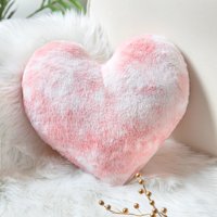 Phantoscope Pink Heart Shape Decorative Throw Pillow, 12" x 12"