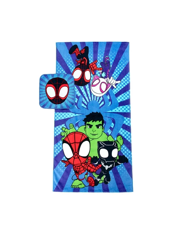 Spidey and His Amazing Friends Kids Cotton 2 Piece Towel and Washcloth Set