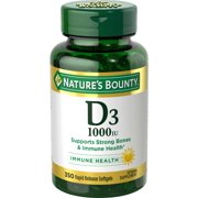 Nature's Bounty Vitamin D3 Softgels, 25 mcg, 1000 IU, 350 Ct