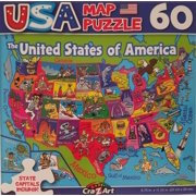 60 Piece Jigsaw Puzzle Map 50 American States USA w State Capitals