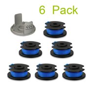 Juslike String Trimmer Replacement Spool Line 0.065'' for Ryobi One+ 18V, 24V, and 40V Cordless Trimmers(6 Spools + 1 Caps)