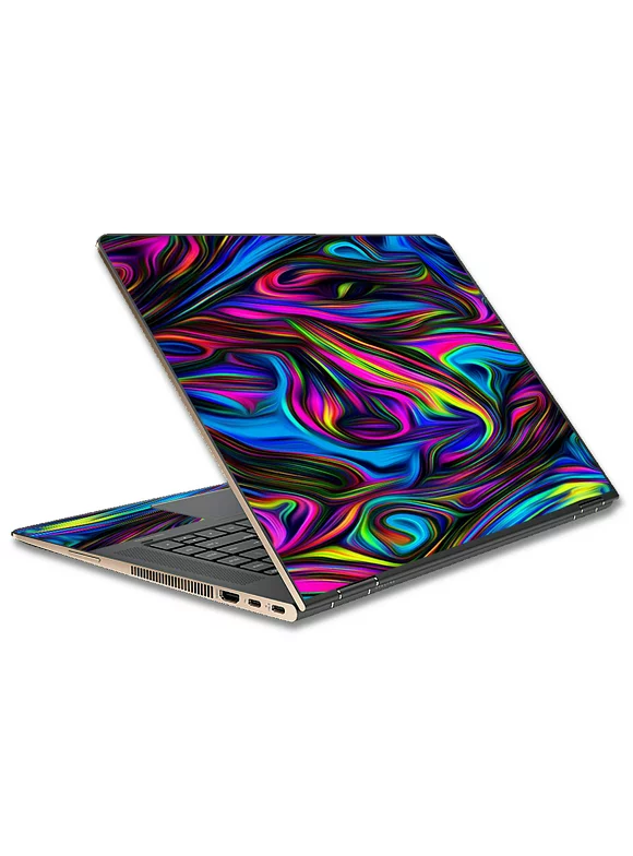 Skins Decals For Hp Spectre X360 15T Laptop Vinyl Wrap / Neon Color Swirl Glass