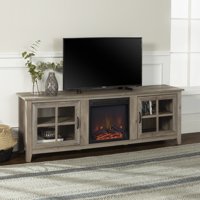 Manor Park Farmhouse Fireplace TV Stand for TVs up to 80", Grey Wash: