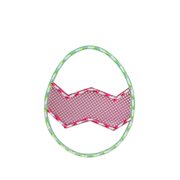 16.5" Lighted Green with Pink Chevron Stripe Easter Egg Window Silhouette Decoration