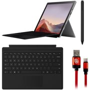 Microsoft QWU-00001 Surface Pro 7 12.3-inch Touch Intel i5-1035G4 8GB/128GB Kit, Platinum Bundle with Microsoft Surface Pen, Signature Type Cover and 3FT Braided Type-C Charge and Sync USB Cable