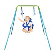 Blue Folding Swing Outdoor Indoor Swing Toddler Swing with safety Baby Seat for baby