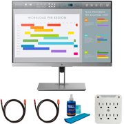 Hewlett Packard 1FH49A8#ABA 24 inch EliteDisplay E243i Monitor Bundle with 2x 6FT Universal 4K HDMI 2.0 Cable, Universal Screen Cleaner and 6-Outlet Surge Adapter