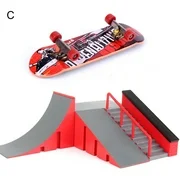 Bluelans Kids Professional Mini Finger Board Skateboard Skate Park Training Prop Toys Set