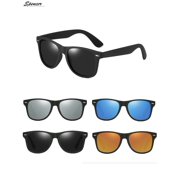 Spencer Retro HD Polarized Colored Mirrored Lens Sunglasses Ultralight Driving UV400 Eyewear Glasses for Men Women "Black+Orange"