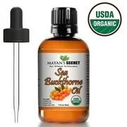 Sea Buckthorn Fruit Oil by Mayan's Secret,USDA Certified Organic, Vegan, Cruelty-Free, Unrefined for Hair, Skin & Nails - Benefits Acne, Eczema & Rosacea