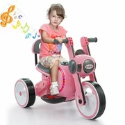 Lowestbest Kids Ride on Car, Kids Ride on Motorcycle, Children 6V Electric Battery Powered Ride on Toys, Pink / Blue 3 Wheel Motorcycle for Girls Boy W/ Music, Gift