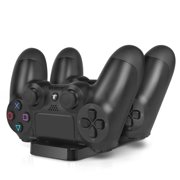 PS4 Charging Station - Dual USB Charger Dock Station Cradle Stand Base for Sony Playstation 4 PS4 Dual Shock Wireless Controller with USB Cable [Playstation 4]