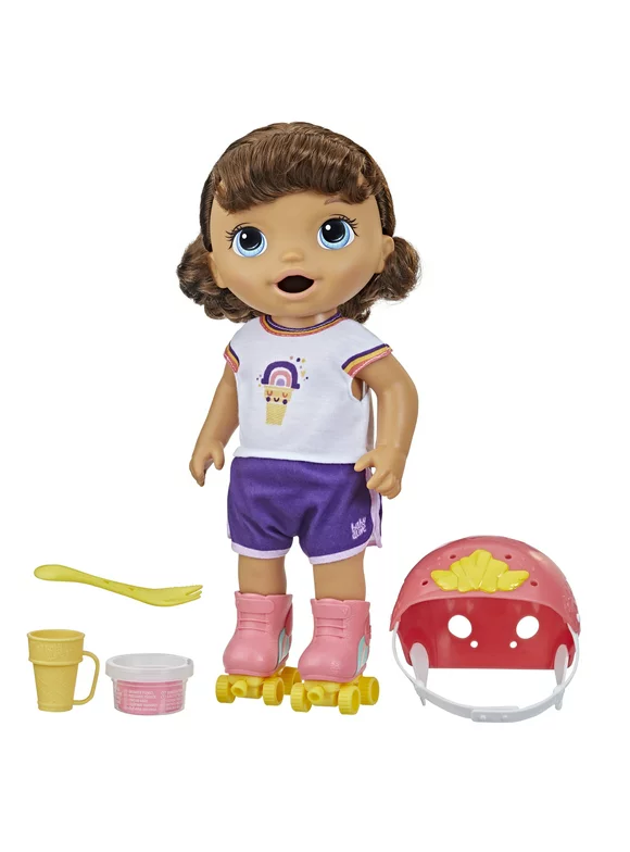 Baby Alive Roller Skate Baby Doll with Brown Hair, 12 Inch Doll, Only at Payless Daily