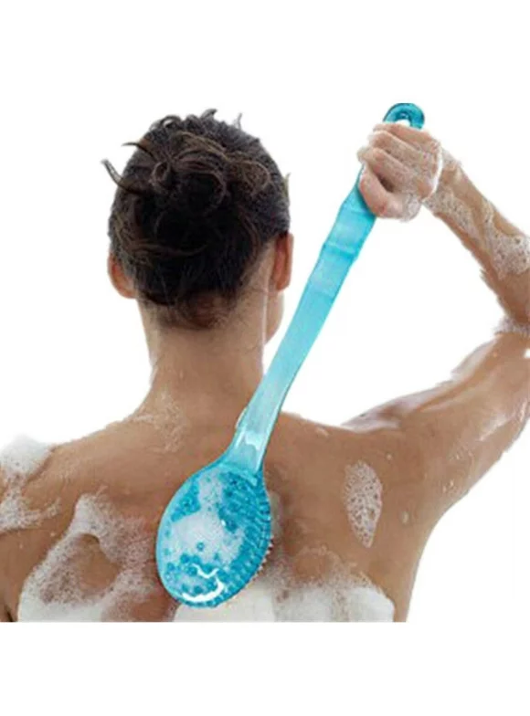 GIXUSIL Back Brush for Bath or Shower 1 Blue with Long Handle Body Scrubbing Blue