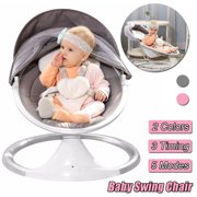 Electric Baby Rocker Bouncer Seat Cradle Portable Infant Baby Swing Rocking Chair Indoor Outdoor Use - 5 Adjustable Swing Amplitudes, 3 Stage Timing Function