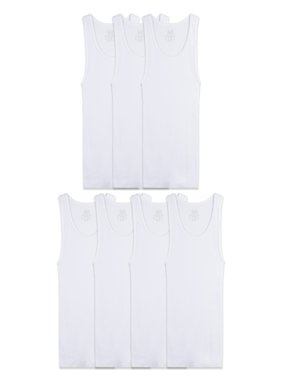 Fruit of the Loom Super Value Classic White Tank Undershirts, 7 Pack Sizes 4 - 18/20