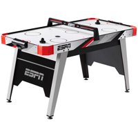 ESPN 60" Air Hockey Game Table, LED Overhead Electronic Scorer, Quick Assembly, Red/Black