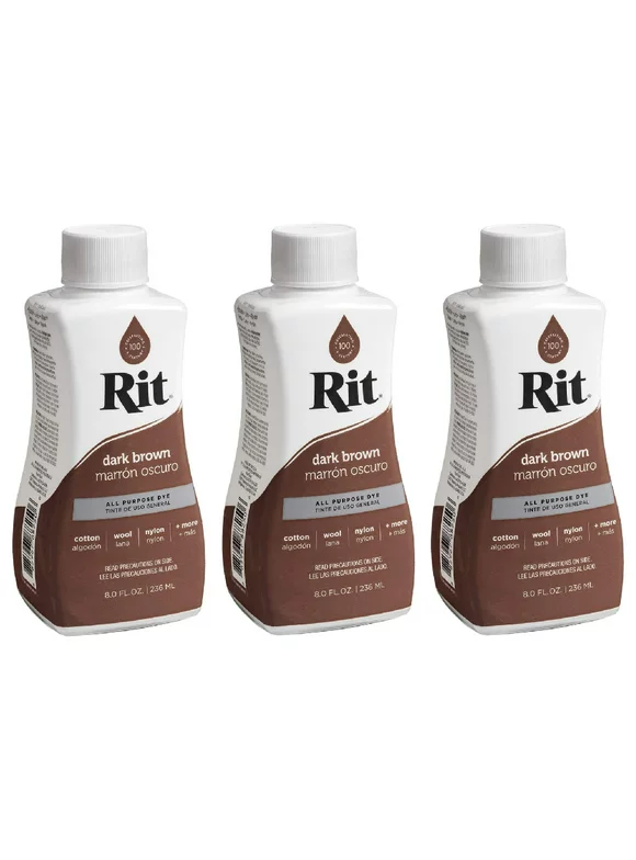 Rit All Purpose Liquid Dye 8 oz Dark Brown, 3 Pack