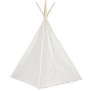 E-joy Toysland Indoor Indian Playhouse Teepee Tent with Window & Floor 100% Natural Cotton Canvas Children Tent with Carry Case, Playroom & Bedroom Kid gift-Off white