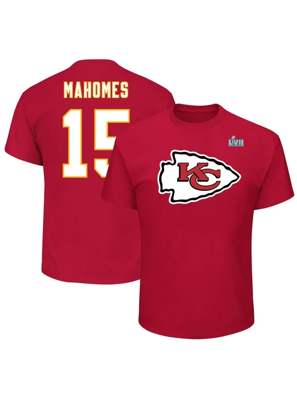 Men's Patrick Mahomes Red Kansas City Chiefs Super Bowl LVII Big & Tall Name & Number T-Shirt