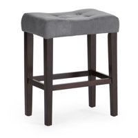 Finley Home Palazzo 26 in. Saddle Counter Stool - Grey
