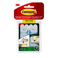 Command Outdoor Light Clips, 24 Hooks, 28 Strips Per Pack