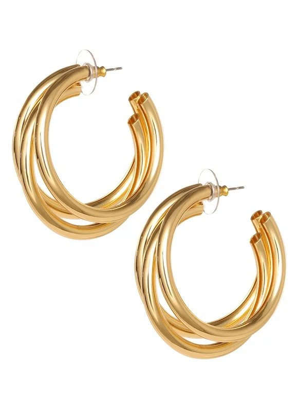 Jessica Simpson Twisted Layer Hoop Earring