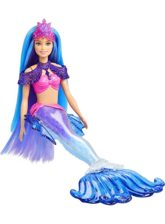 Barbie Mermaid Power "Malibu" Doll with Blue Hair, Seahorse Pet and Accessories