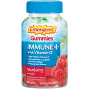 Emergen-C Immune Plus Vitamin D and C Immune Gummies, Raspberry, 45 Ct