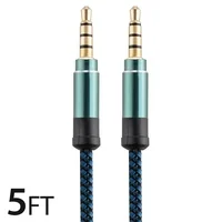 3.5Mm Male To Male Audio Cable by FREEDOMTECH 5FT Universal Auxiliary Cord 3.5mm Male to Male Round Braided Audio Aux Cable w/Aluminum Connector for iPods iPhones iPads Galaxy Home Car Stereos