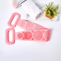 Silicone Back Scrubber for Shower Handle Body Washer Double Side Body Brush Exfoliating Texture Scrubbing Pad for Deep Cleaning