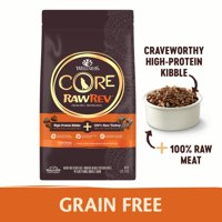 Wellness CORE RawRev Natural Grain Free Dry Dog Food, Original Turkey & Chicken with Freeze Dried Turkey, 20-Pound Bag