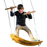 Swurfer The Original Stand Up Surfing Swing, Wooden Outdoor Swing for Kids and Adults