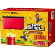 Refurbished Nintendo 3DS XL Red/black And Super Mario Brothers 2 Game Portable System
