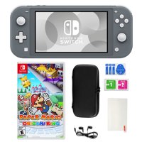 Nintendo Switch Lite in Gray with Paper Mario and Accessories