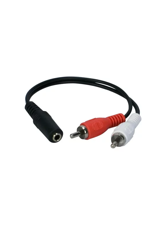 QVS CC399FM 8" 3.5MM Mini-Stereo Female to Two 3.5MM Female Speaker Splitter Cable