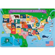 Imagination Generation Professor Poplar's Fifty Nifty United States USA Map Wooden Jigsaw Puzzle