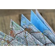 Road Map Auto Map Atlas Folding Map Travel Route-20 Inch By 30 Inch Laminated Poster With Bright Colors And Vivid Imagery-Fits Perfectly In Many Attractive Frames