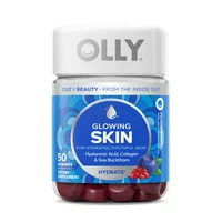 OLLY Glowing Skin Vitamin Gummy, Hyaluronic Acid, Plump Berry, 50 Ct