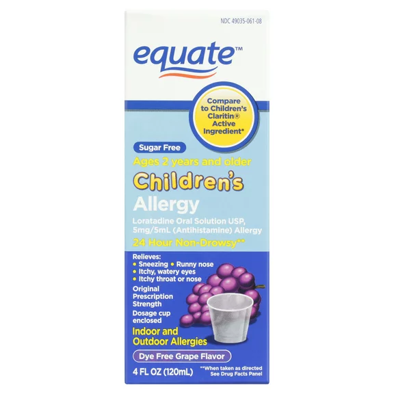 Equate Children's Allergy Oral Solution, Grape, 4 fl oz