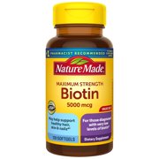Nature Made Maximum Strength Biotin 5000 mcg Softgels, 120 Count, Value Size