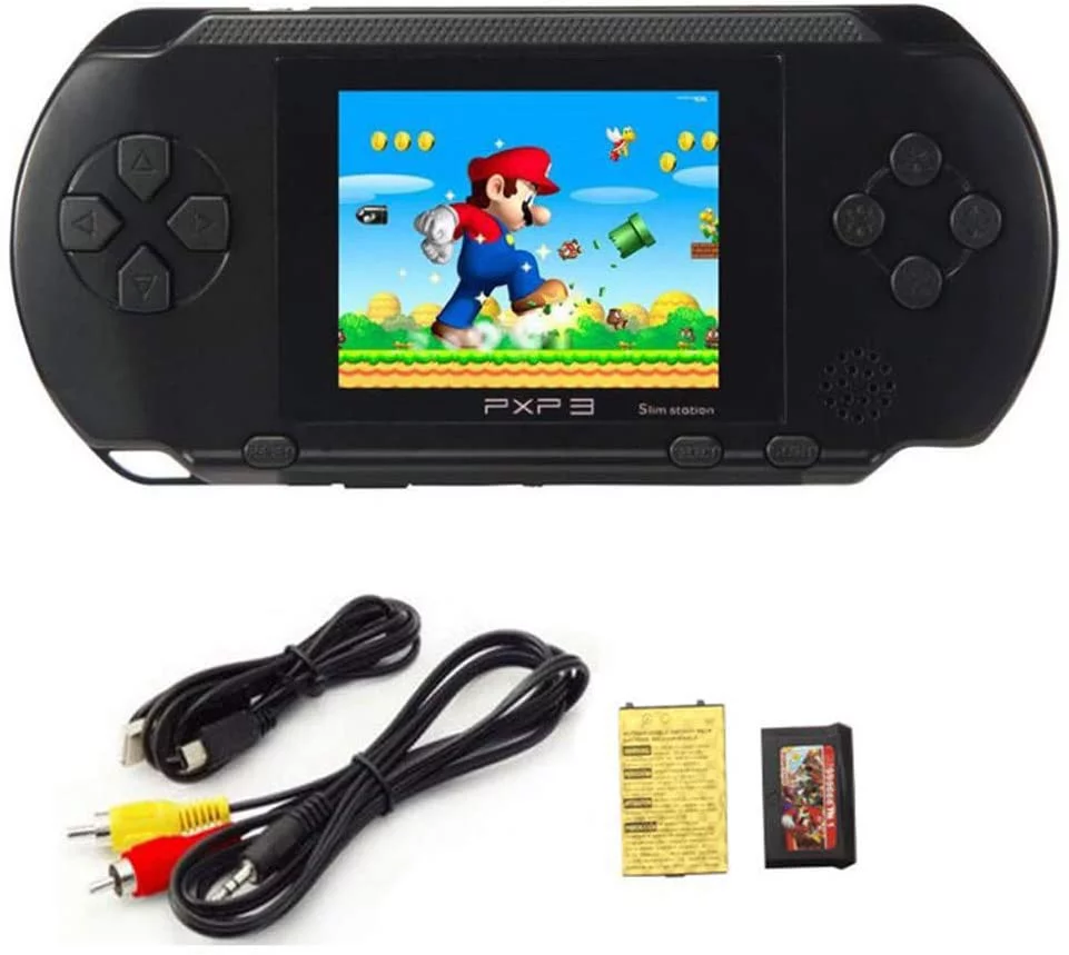 Huntmic 2.7" LCD Screen PXP3 Slim Handheld Video Game Console 16Bit Portable Game Players Built in 100+ games (Black)