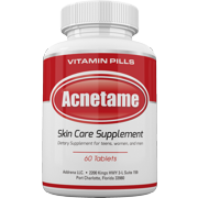Acnetame Vitamin Supplements for Acne Treatment, 60 Natural Pills