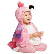 Infant Girls Plush Pink Flamingo Glitter Feathers Baby Costume 0-6M