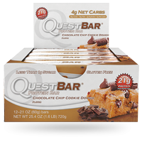 Quest Nutrition Protein Bar, Chocolate Chip Cookie Dough, 21g Protein, 2.12oz Bar, 24 Count