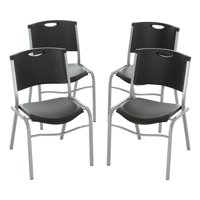 Lifetime Stacking Chair, Black, Set of 4, 42830