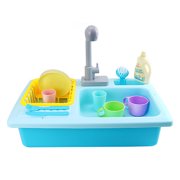 Kids Play Kitchen Sink Toy Sink Dishwasher Set Children Play House Toy Role Play Sink Toy Kitchen Kids Toddler Gifts (without Battery)