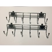 HSS Wire Shelving 18" wide side bar w/6 hooks, no collar, add-on, Chrome, 2-PACK